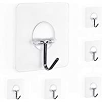 Gancho Adhesivo - Newlemo Ganchos Adhesivos para Pared Gancho de Plástico Transparente Ganchos Resistentes sin Clavo…